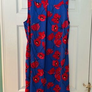 41 Hawthorn Blue and Red Floral Midi Dress
